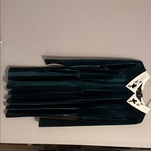 Disney Teal Long Sleeve Dress with White Collar